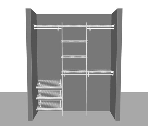 Reach in closet layout 10, 1.83m / 6' wide